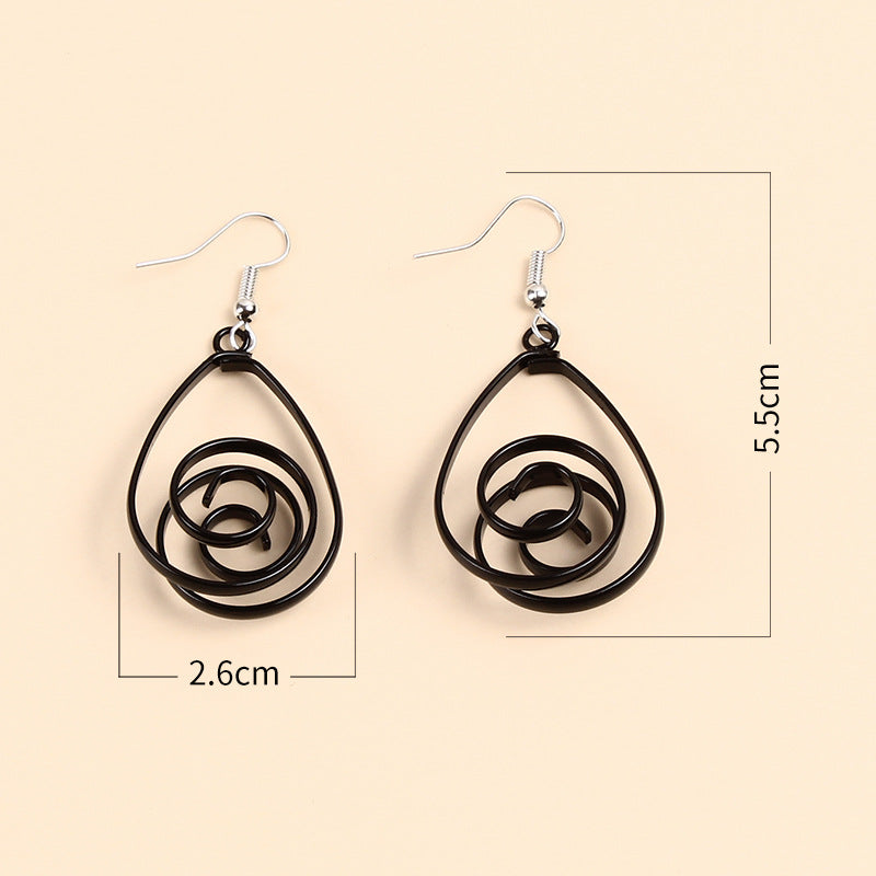 Wholesale Circle Versatile Women's Personality Exaggerated Long Drop Earrings
