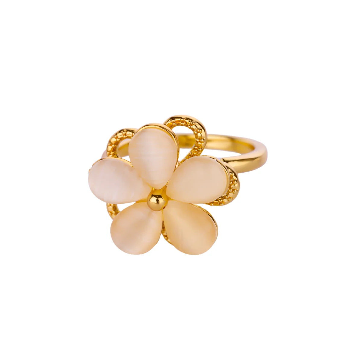 Wholesale simple rotatable sunflower decompression Open Ring