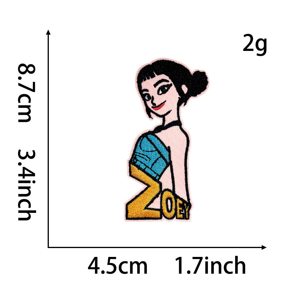 Wholesale Cartoon Cute Styling Girl Embroidery DIY Patches OLY Exclusive
