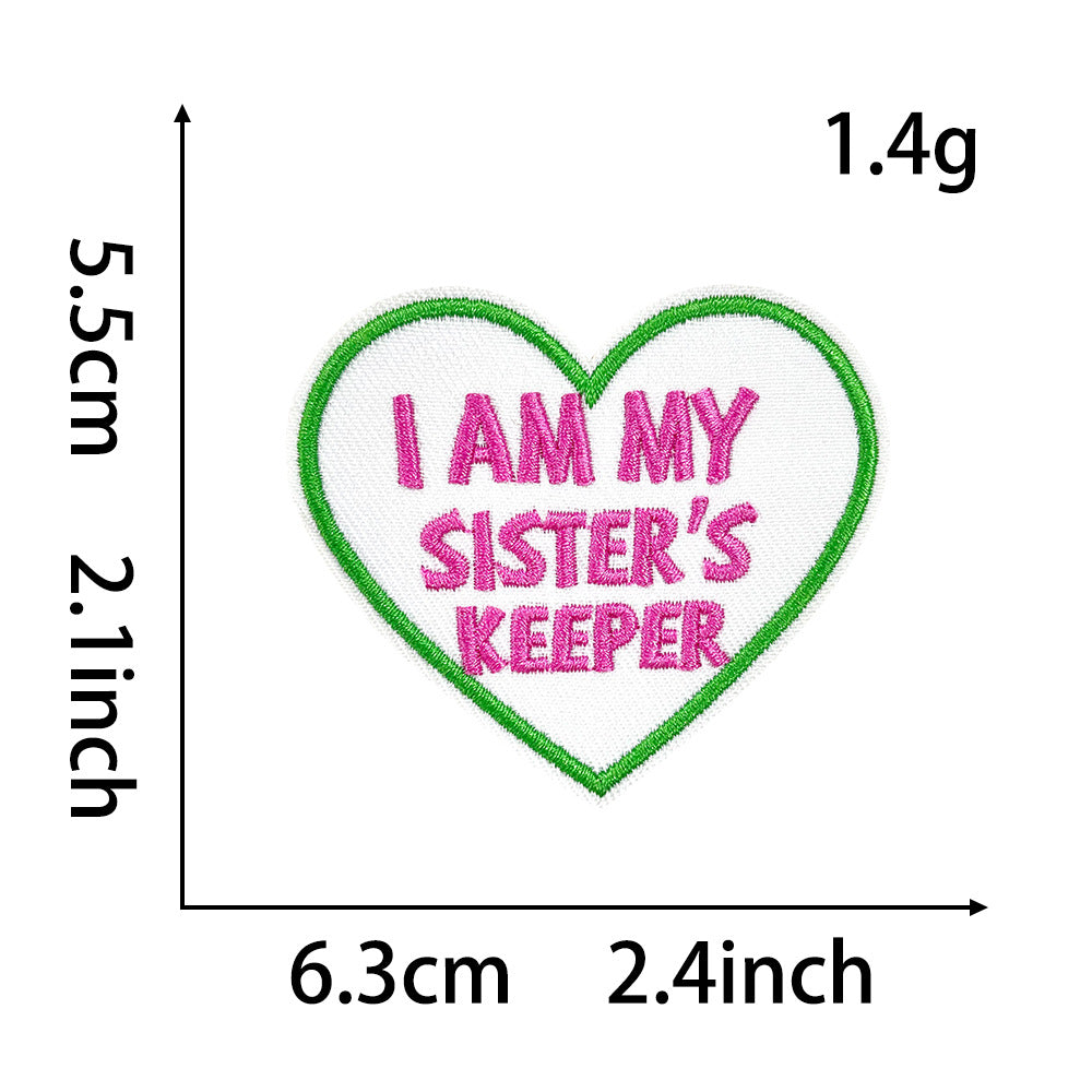 Wholesale Green and Pink Bowknot Love Embroidered DIY Patches