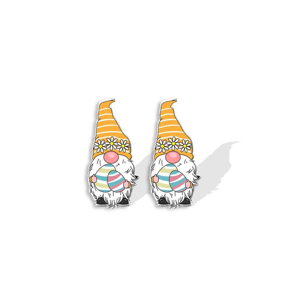 Wholesale Easter Dwarf Rabbit Carrots Plastic Earrings