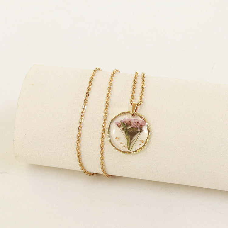 Wholesale 6pcs Irregular Round Flower Vintage Necklace