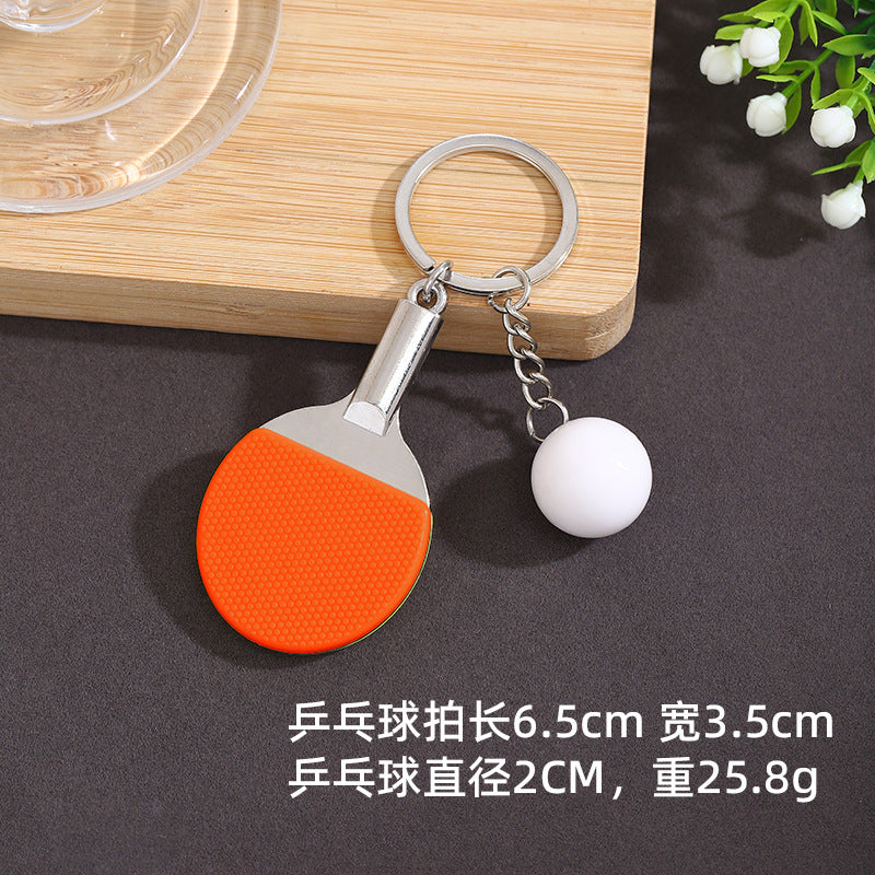 Wholesale Mini Simulation Table Tennis Racket Set Keychain