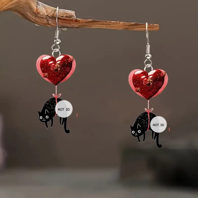 Wholesale Valentine' s Day red wine glass acrylic earrings