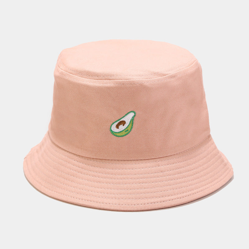 Sombrero de cubo de bordado de aguacate de poliéster al por mayor