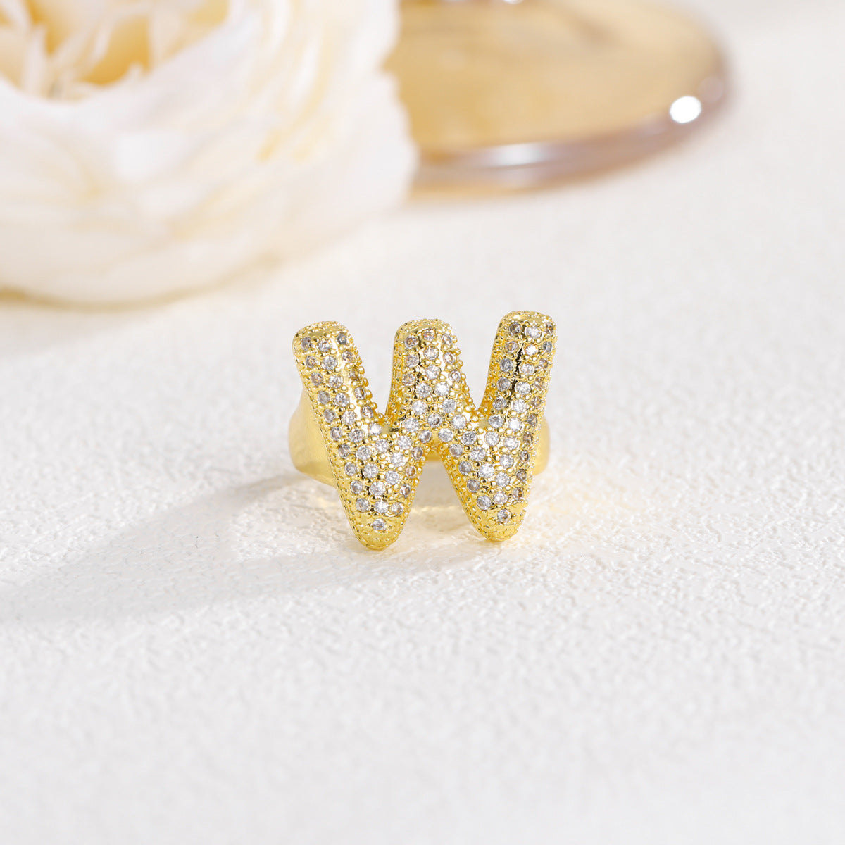 Wholesale  Gold Plated Copper Set with Zircon Open Ring