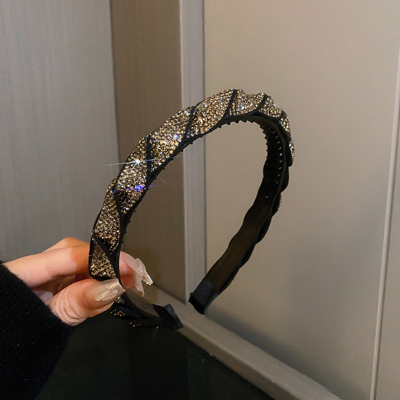 Wholesale Full of diamonds, super sparkling, elegant, fashionable and versatile colored diamond hair pressing headband