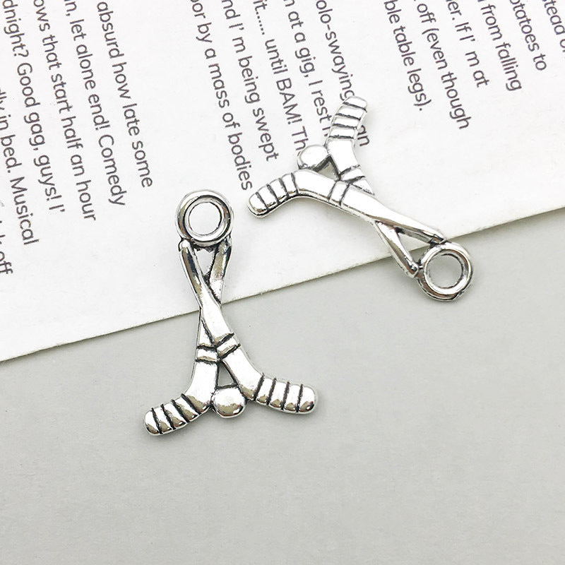 Wholesale 1 Antique Silver Alloy Simulation Rugby Baseball Series DIY Pendant