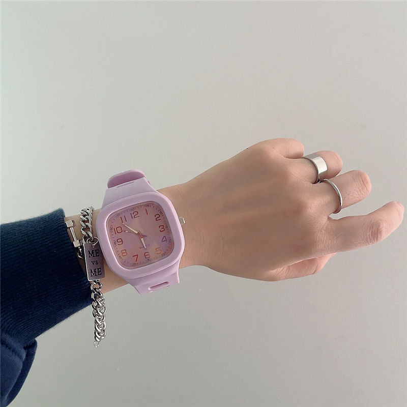 Wholesale Square Quartz Watch Simple Plastic Electric Watch