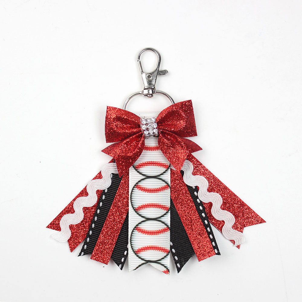 Wholesale 5pcs Teen Cheerleader Bow Lanyard Ribbon Keychains
