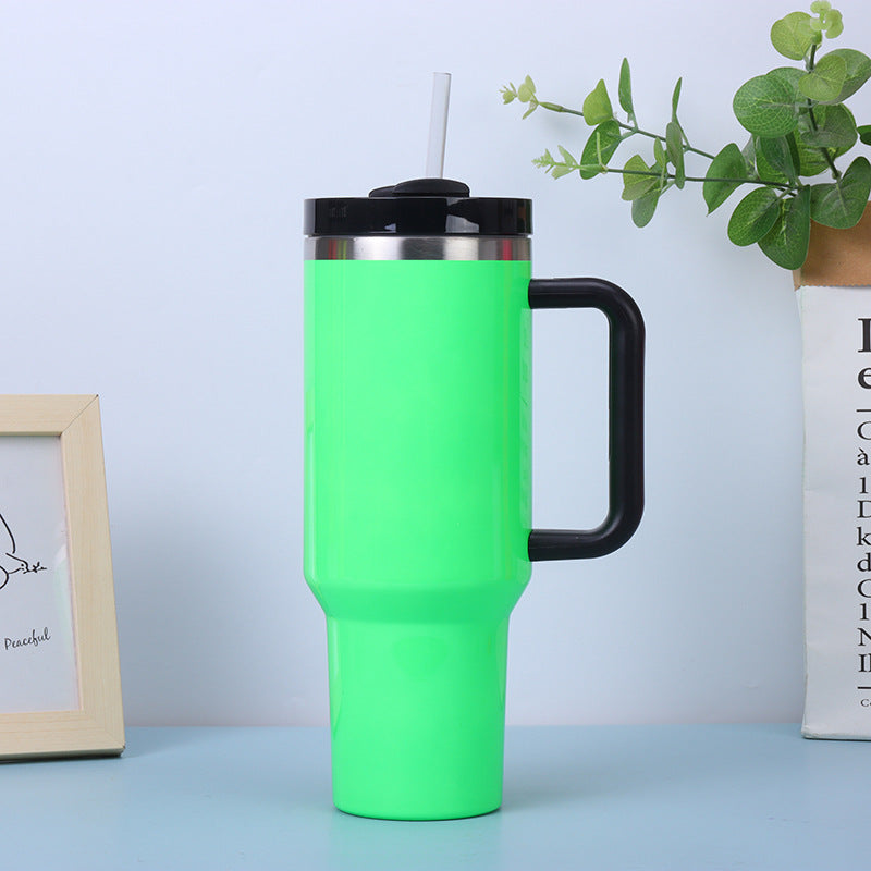 Wholesale Tumbler 40oz Vacuum Ice Cup Straw Cup Stainless Steel Large Capacity Simple Portable Thermos Cup