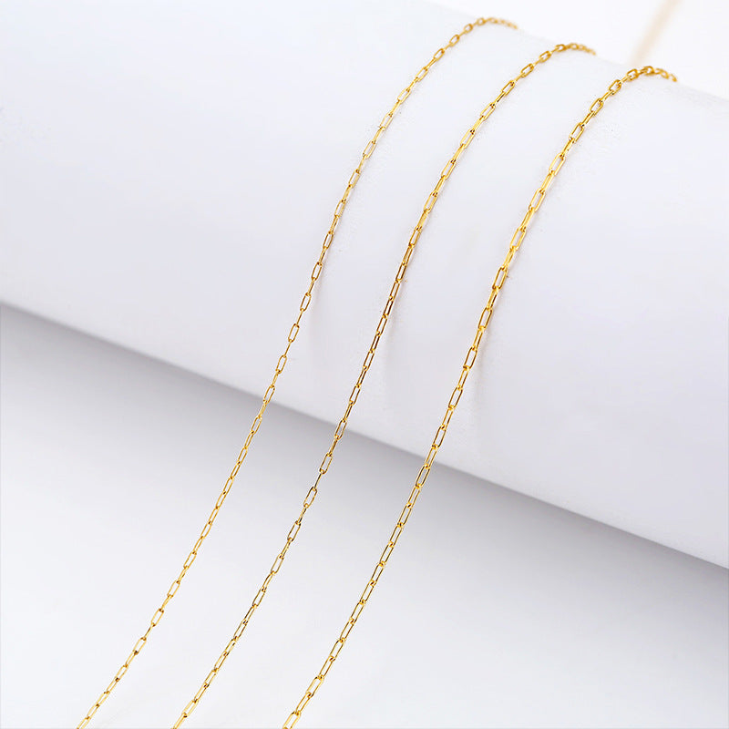 Wholesale 5PCS 18k Vacuum Plated Stainless Steel Super Fine Cross Chain