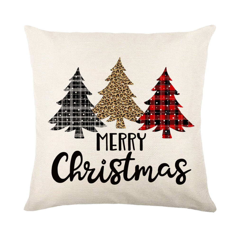 Wholesale Simple Christmas Throw Pillow Cover Letter Decoration Cushion Linen Printing Waist Cushion