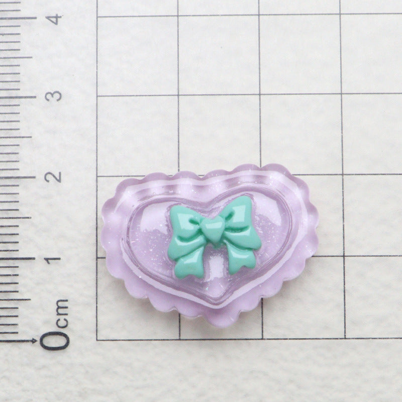 Wholesale 10pcs Pearlescent Love Resin Accessories DIY Cream Glue Handmade FlatBack