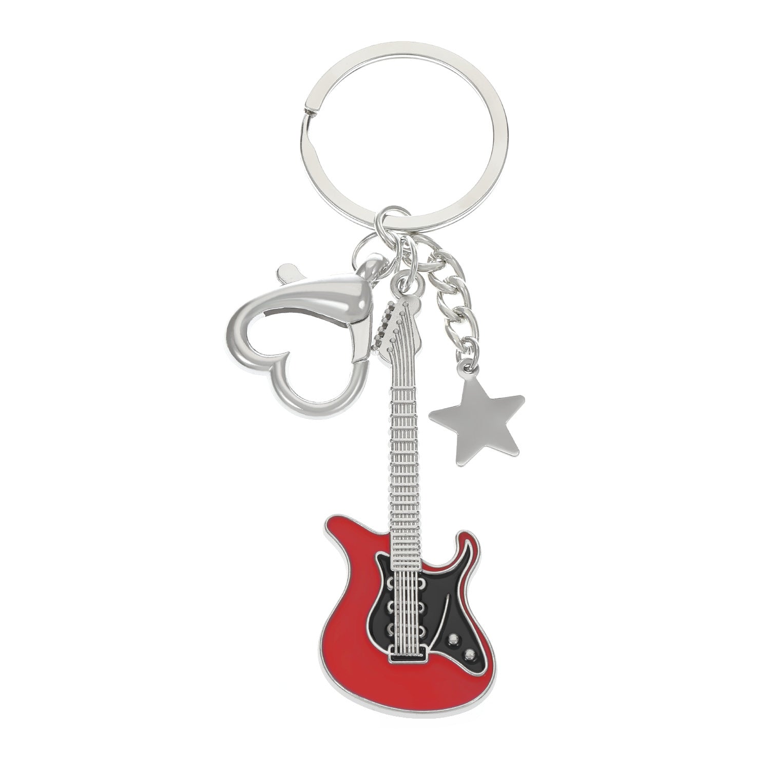 Wholesale Electric Guitar Star Bass Alloy Keychains
