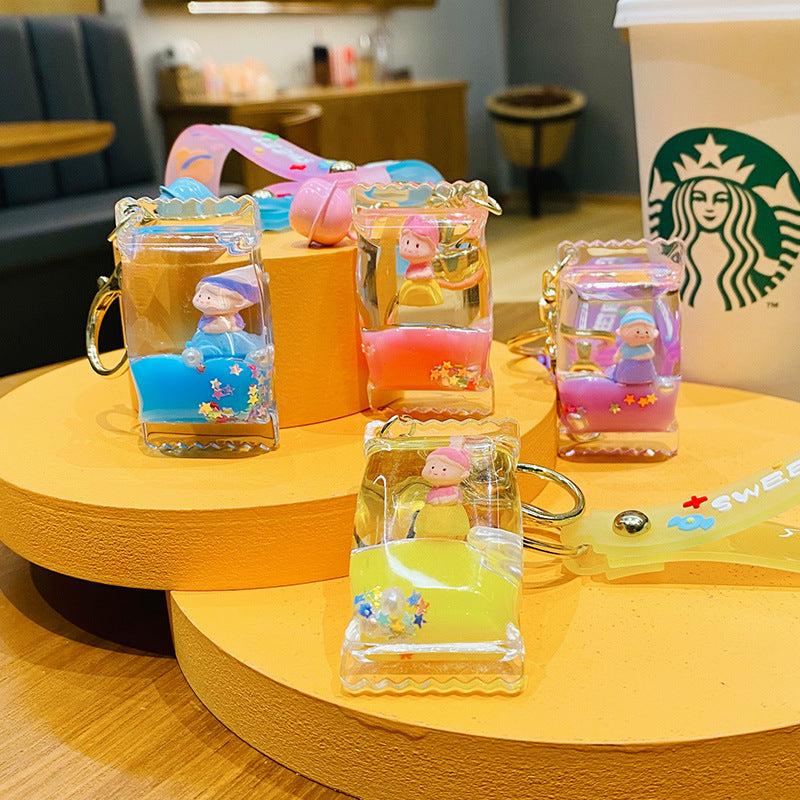 Llavero de botella de flotador acrílico acrílico al por mayor