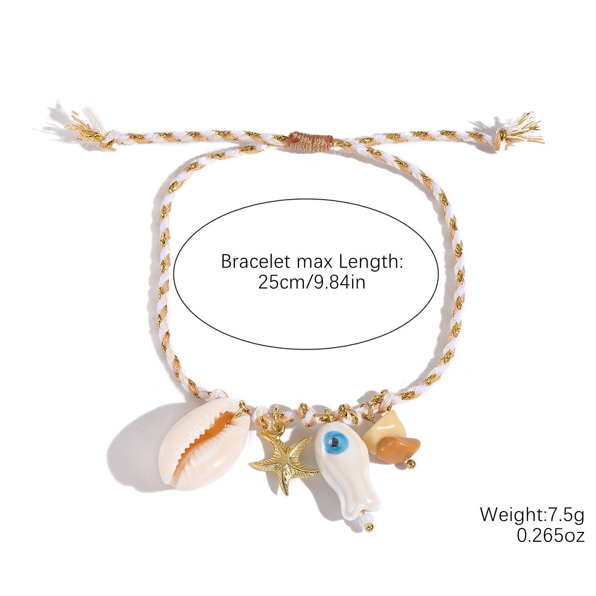 Wholesale Braided Colored Rope Necklace Pearl Shell Starfish Ceramic Fish Pendant Bohemian Necklace