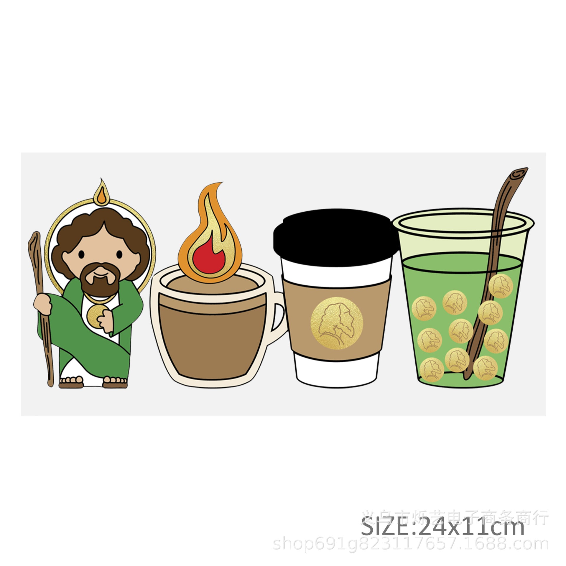 Wholesale Drink series transparent 16oz Cup UV DTF Wraps