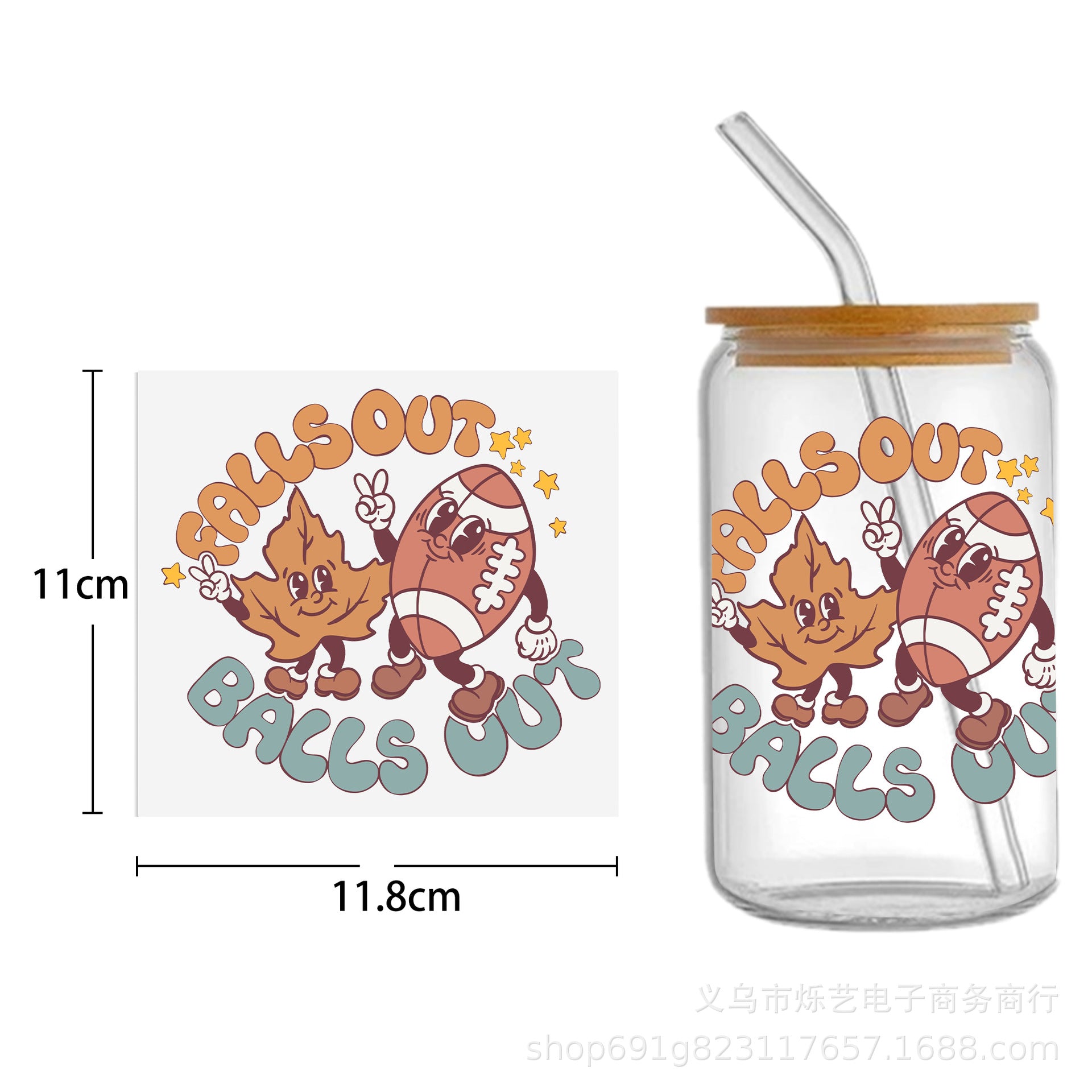 Wholesale Cute Smiley Flower Series Printing UV DTF Transfer Crystal Cup Sticker