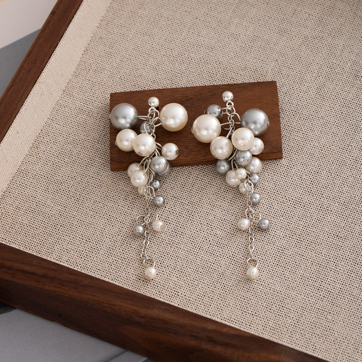 Wholesale French Pearl Tassel Long Earrings