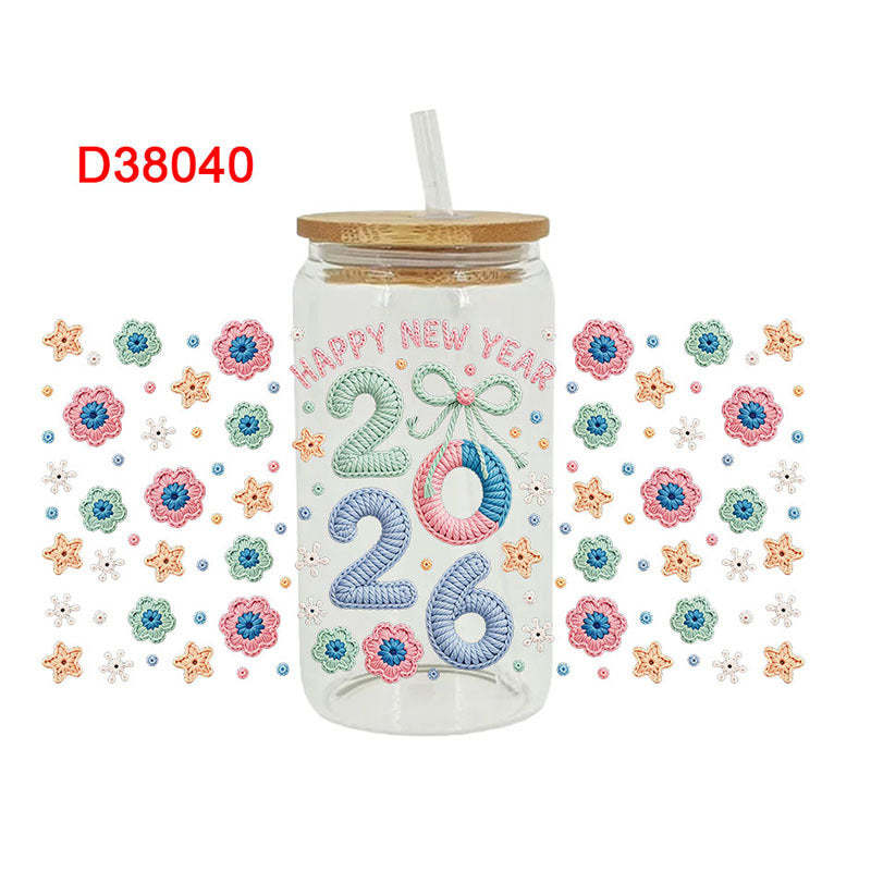 Wholesale UV transfer sticker for glass cups sticker 16OZ UV DTF WRAPS