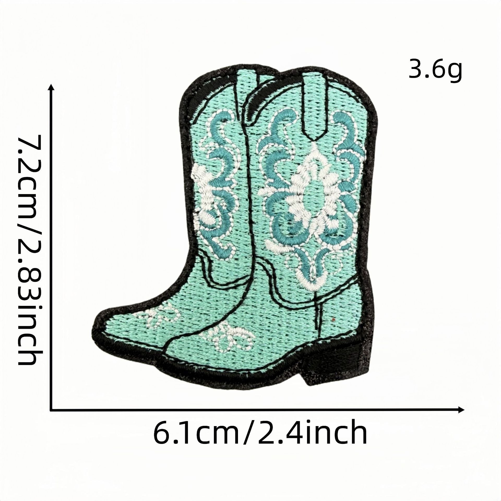 Wholesale Turquoise Western Cowboy Embroidered Iron On Patches Leopard Bow Plaid Heart Designs DIY Decorative Accent For Shoes Hats Everyday Use