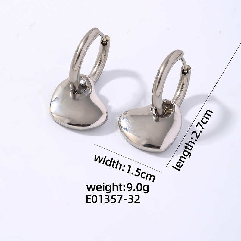 Wholesale Stainless Steel Heart Shape Drop Earrings