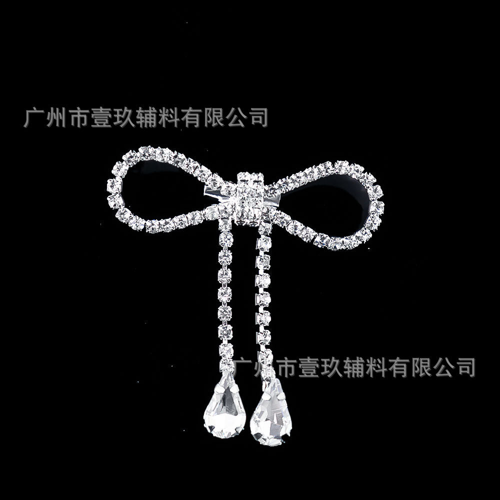Wholesale Diverse Silver Bow Water Diamond Crystal Chest Flower DIY Patches