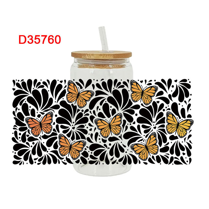 Wholesale UV transfer sticker for glass cups sticker 16OZ UV DTF WRAPS