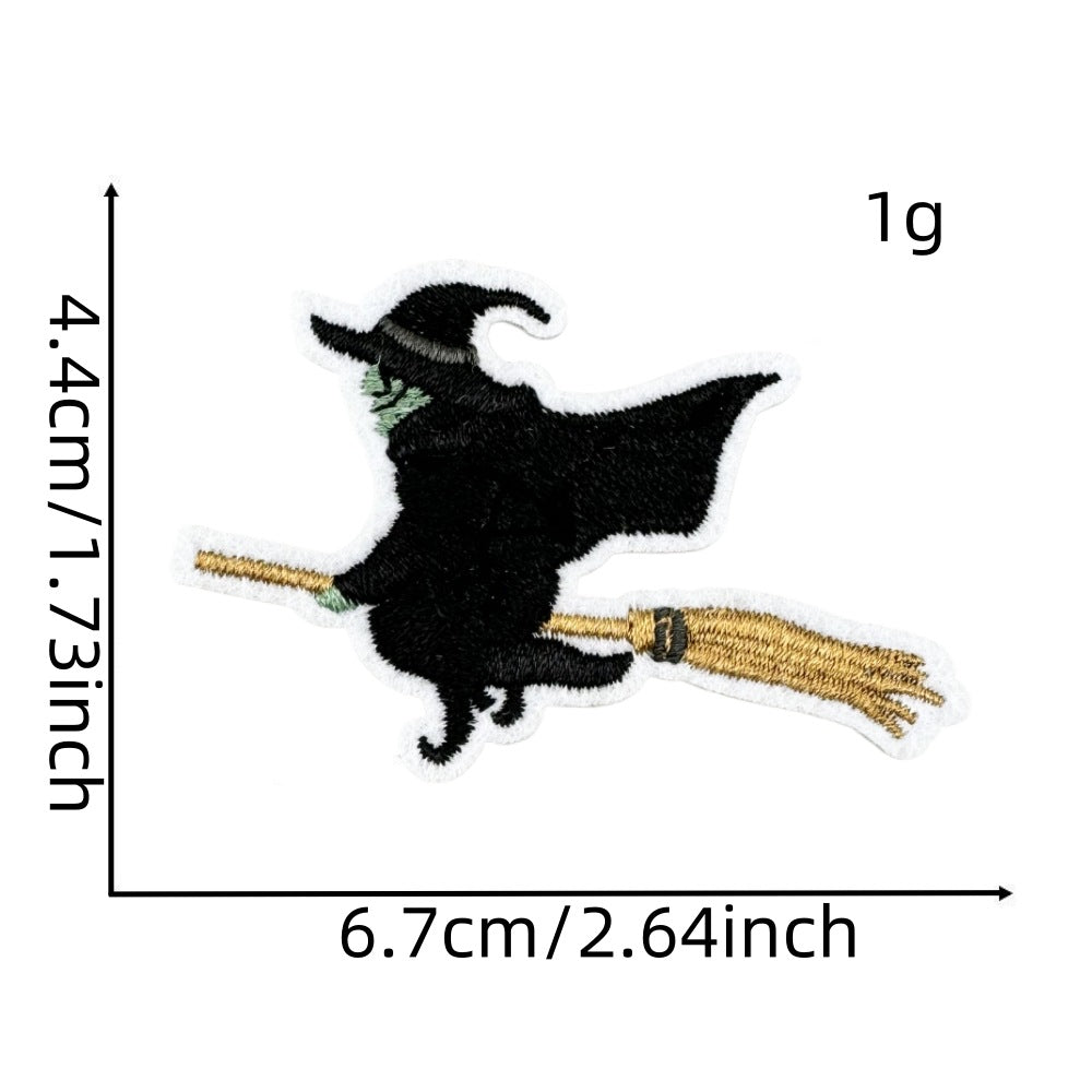 Wholesale Polyester Iron On Embroidered Patches  Pumpkin Ghost Black Series Home Decor Accent