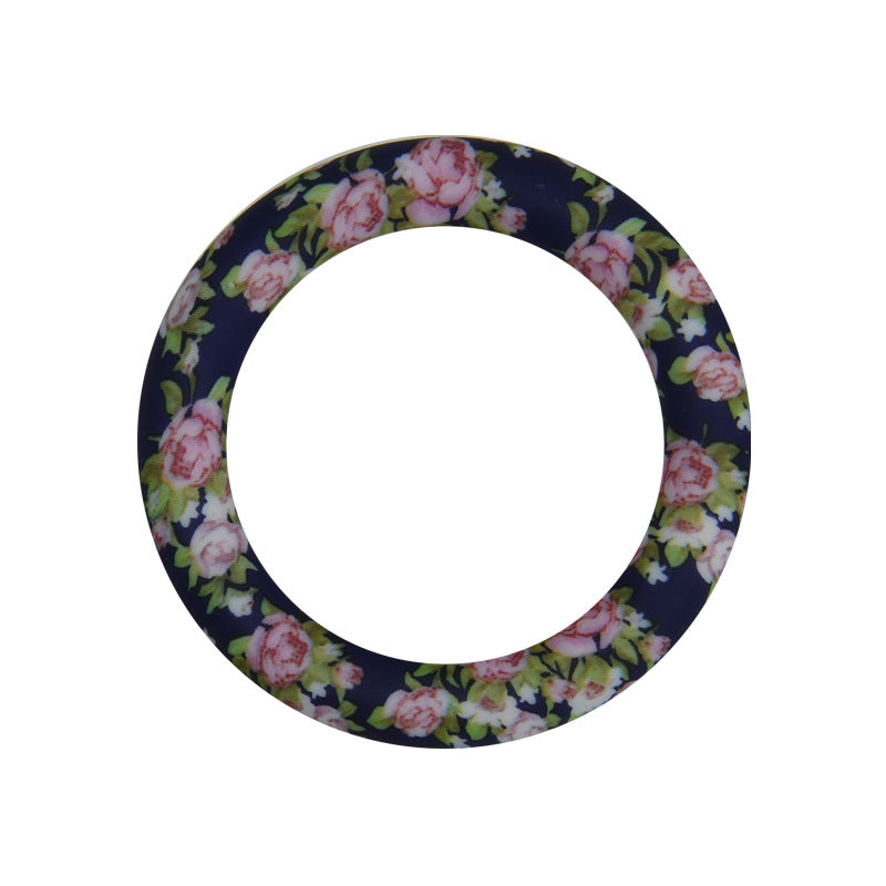 Wholesale 10PCS 65mm Teether Ring Food Grade Silicone Baby Teether Teether Pacifier Chain Accessories