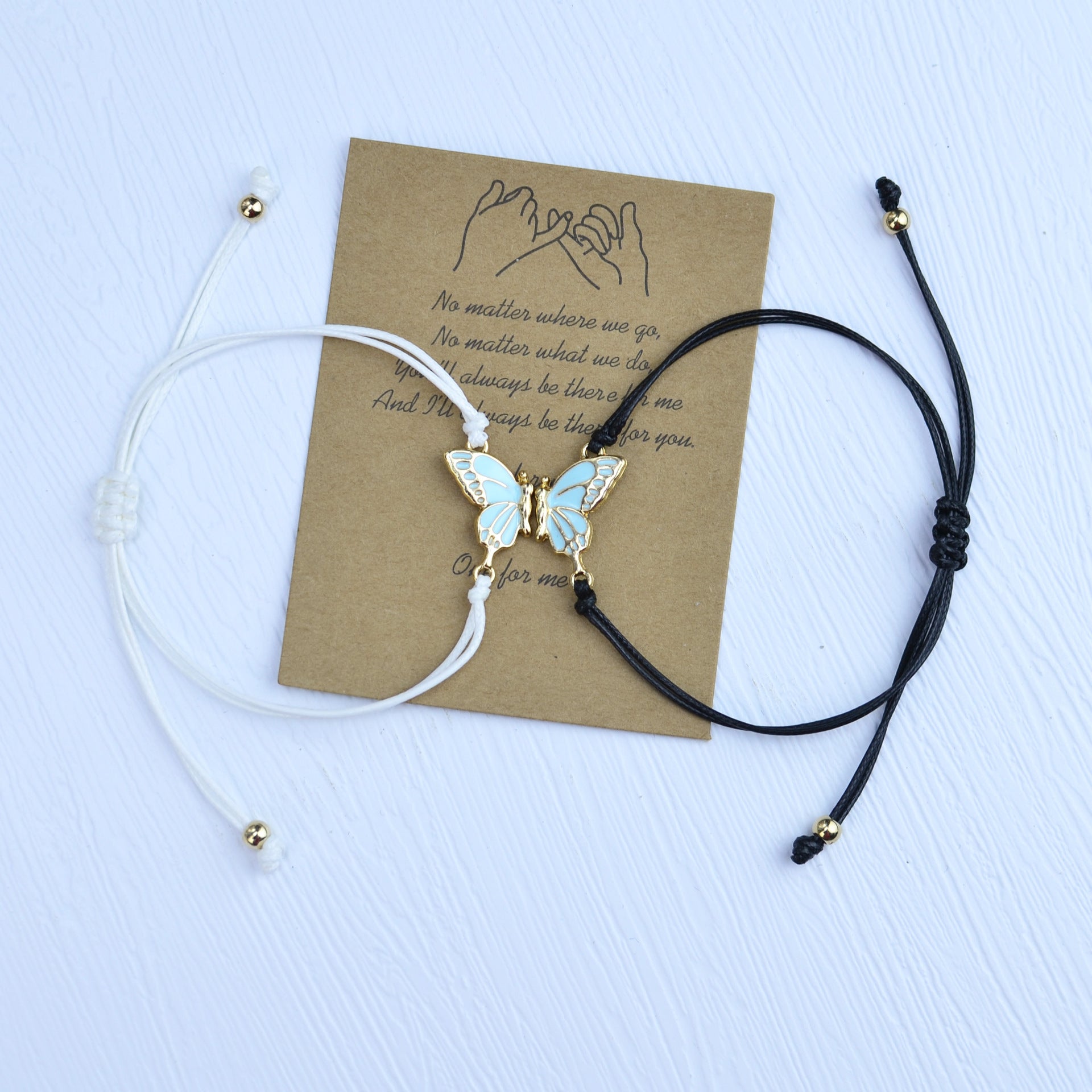 Wholesale Colorful butterfly hand woven adjustable bracelet