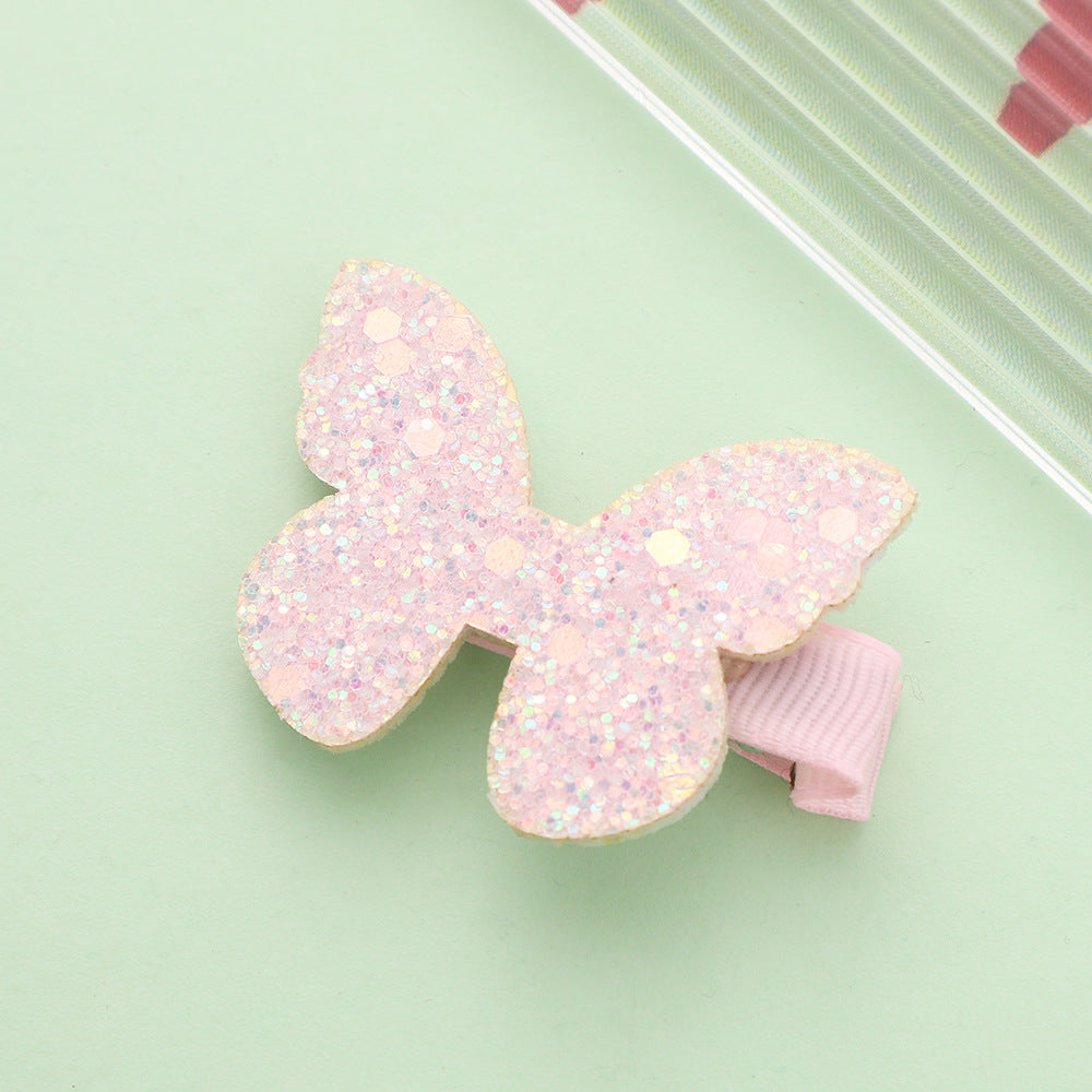 Wholesale 10pcs Crown Duck Clip Butterfly Diamond Sequins Hair Accessories Children Broken Hair Hair Clips