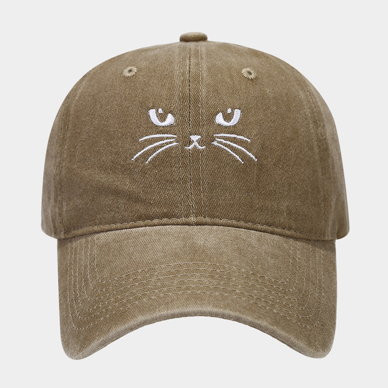 Wholesale Retro Cute Cat Embroidered Casual Baseball Cap