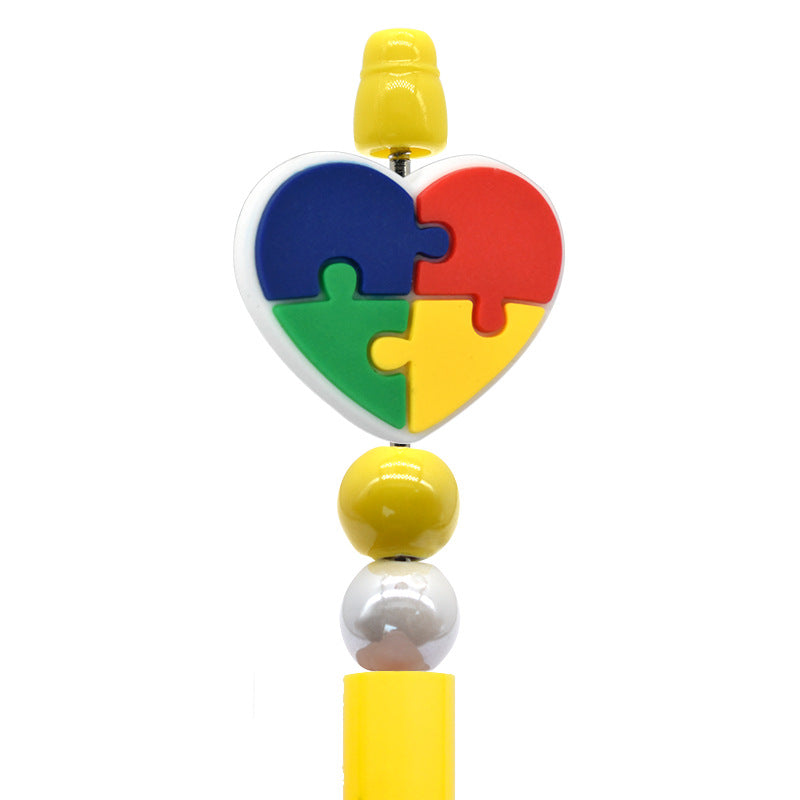 Wholesale Random  100pcs/pack  Autism Series Multicolor Beaded Pens Focus Beads