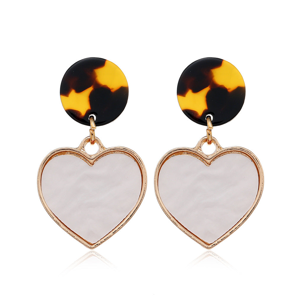 Wholesale Creative Color Matching Metal Personality Heart-shaped Versatile Earrings