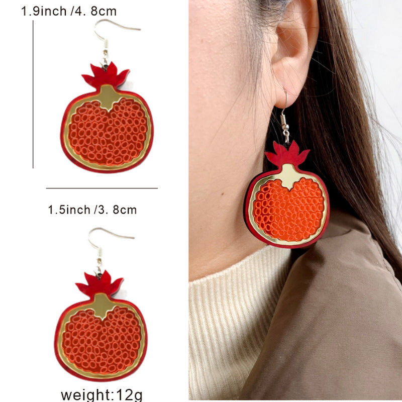 Wholesale Acrylic fruit vegetable Dragon Fruit  earrings