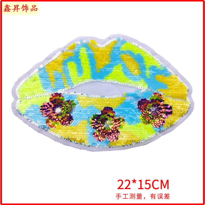 Wholesale  13pcs Cartoon Sequins Embroidered Cloth Stickers Garment Decoration Accessories Bead Patch Stickers
