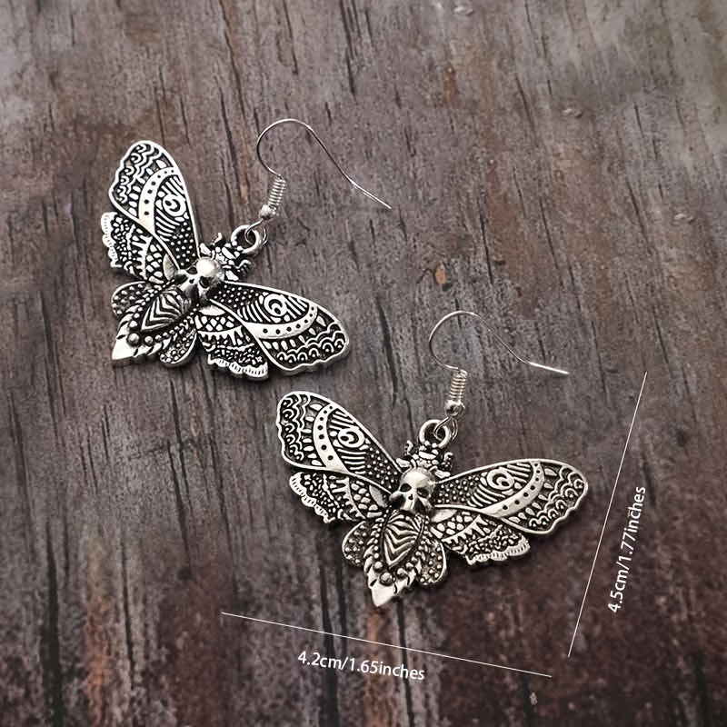 Wholesale Gothic Vintage Butterfly Moth Skull Earrings