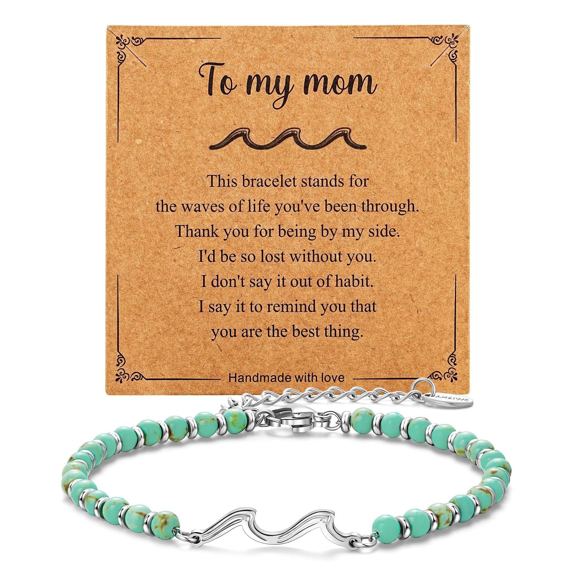 Wholesale Wave Silver Bead Wave Pendant Lobster Buckle Adjustable Bracelet