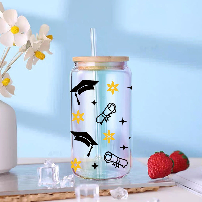 Wholesale Balloon-shaped academic cap graduation series 16oz Cup UV DTF Wraps