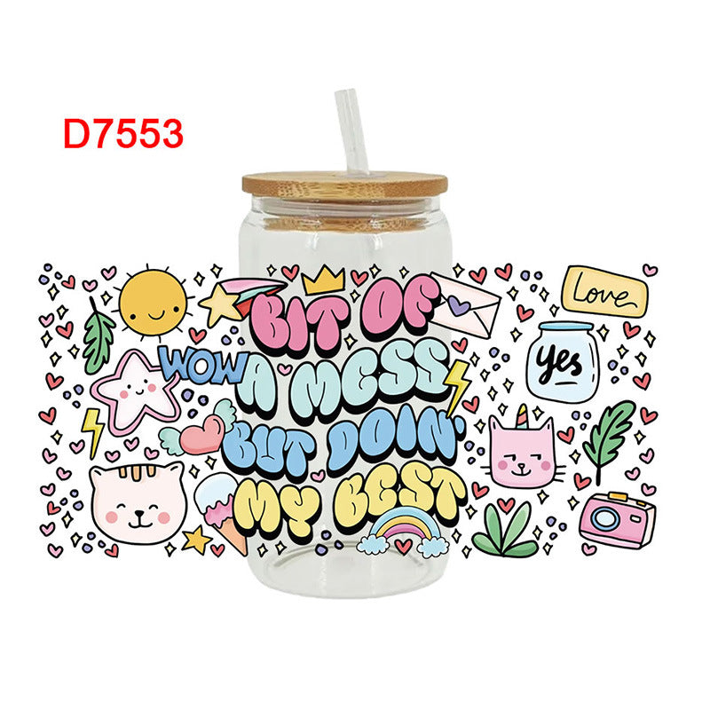 Wholesale Mother's Day English Sentence Series 16oz Cup UV DTF Wraps