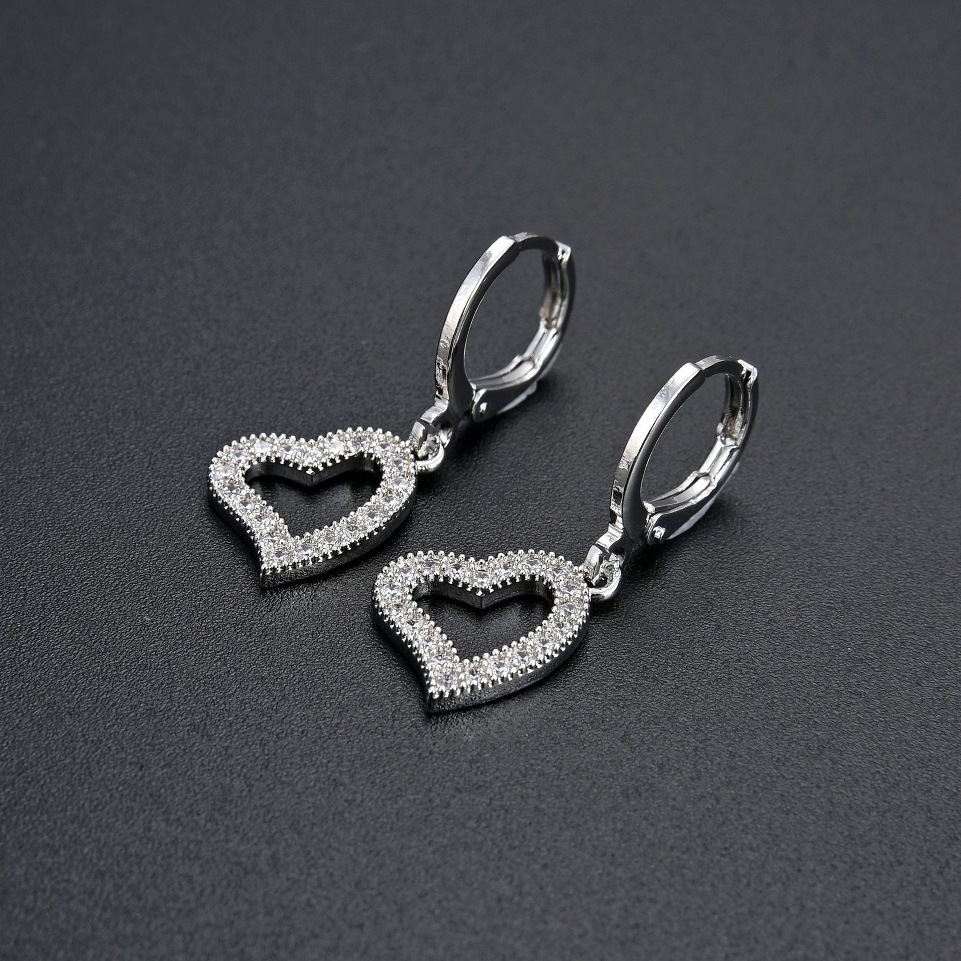 Wholesale Valentine's Day Diamond and Zircon Love Earrings