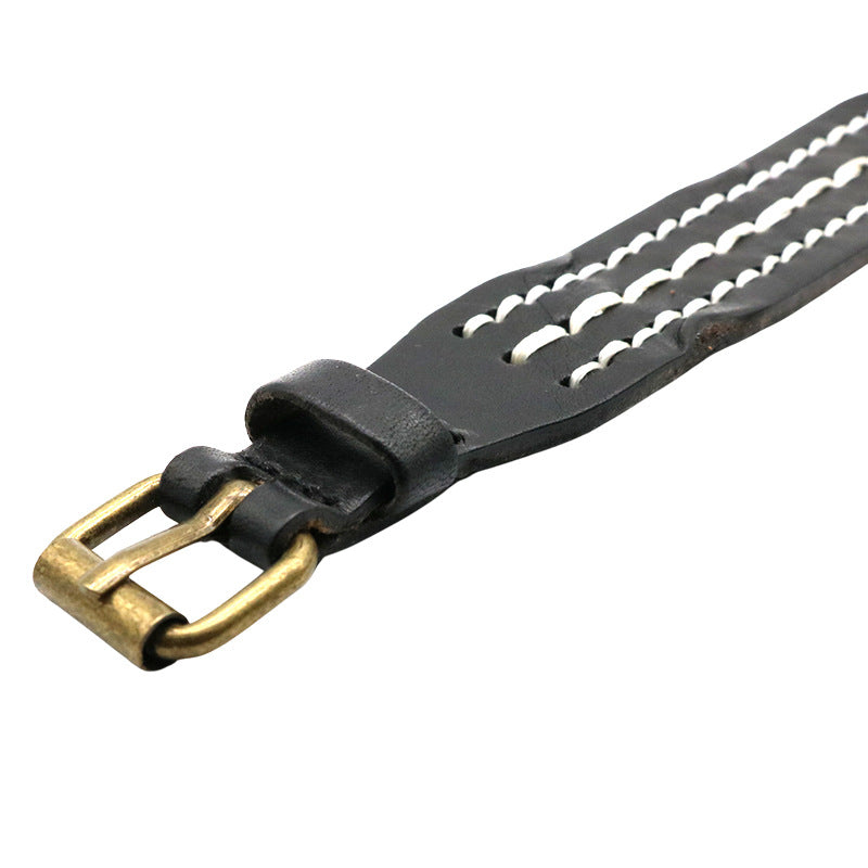 Wholesale Adjustable Wide Edition Men's Leather Belt Bracelet