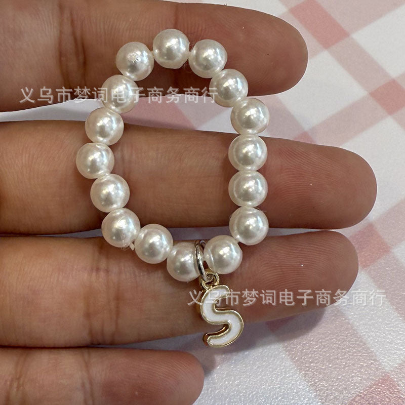 Wholesale 26 letter pearl necklace Doll Accessories