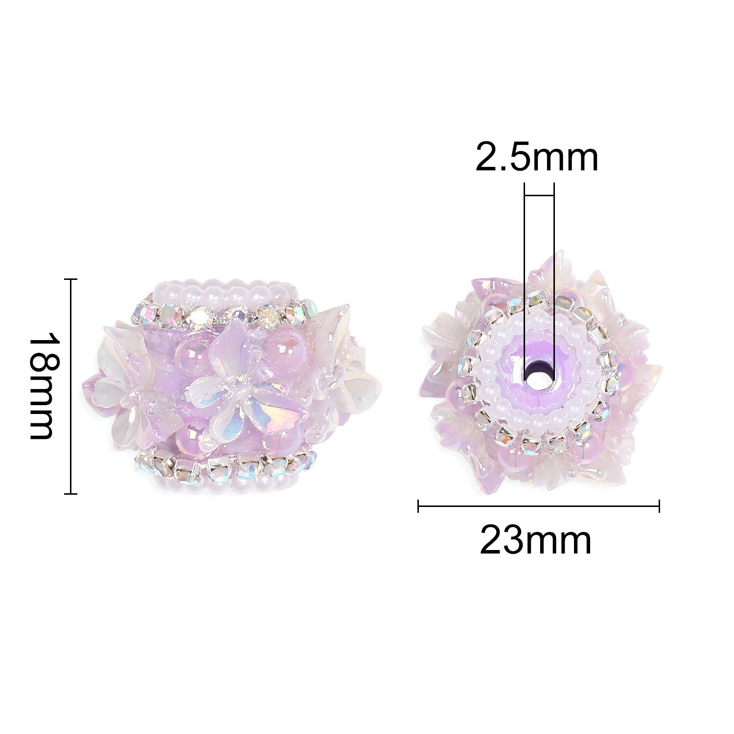 Wholesale 10pcs/pack Heavy-duty butterfly pearl rhinestone DIY beads