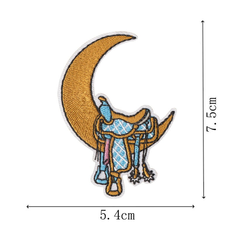 Wholesale Trendy Embroidered Patches Set Of 9 Western Coast Denim Style Self Adhesive Clothing Decor For et Hat Pants DIY Fashion Accessory