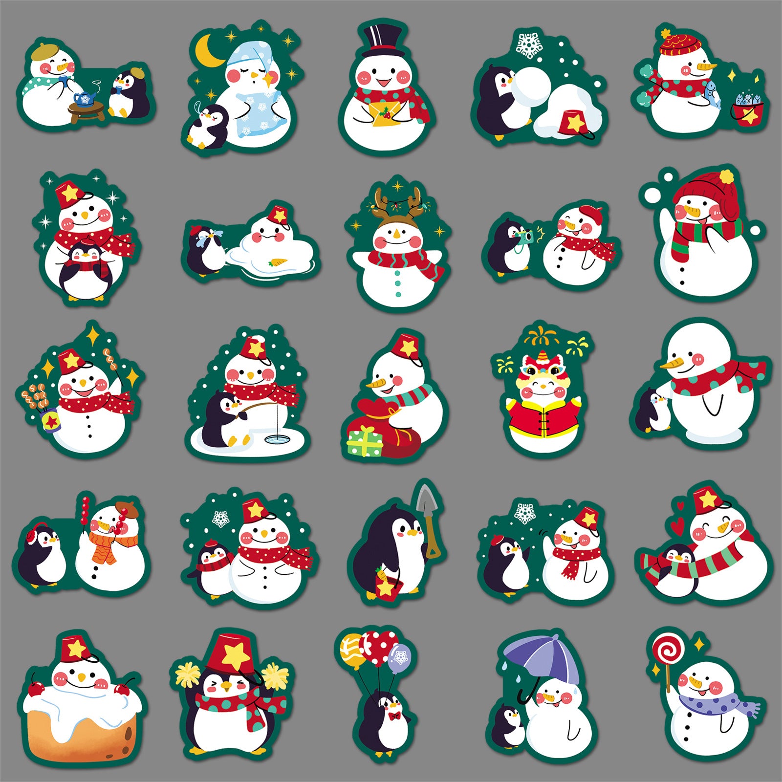 Wholesale 50pcs/ pack  Snowman Graffiti Stickers