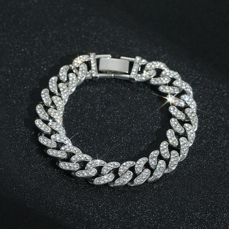 Wholesale Double Row Diamond Full Diamond Cuban Bracelet
