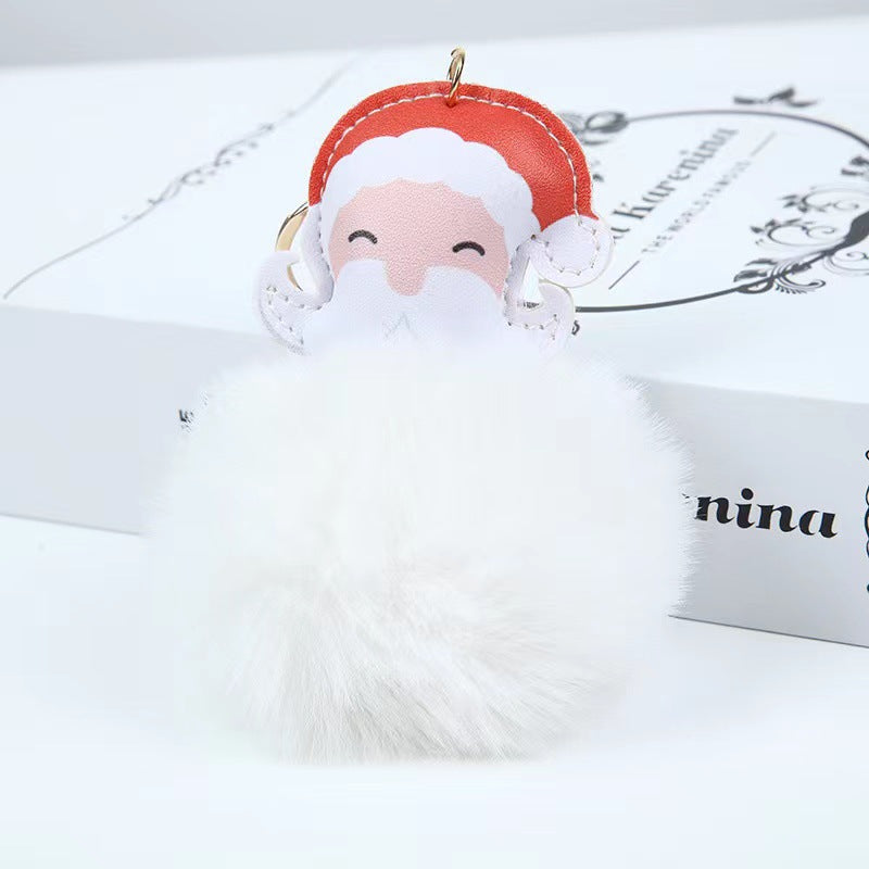 Wholesale Christmas Plush Ball Santa Claus Plush Keychain